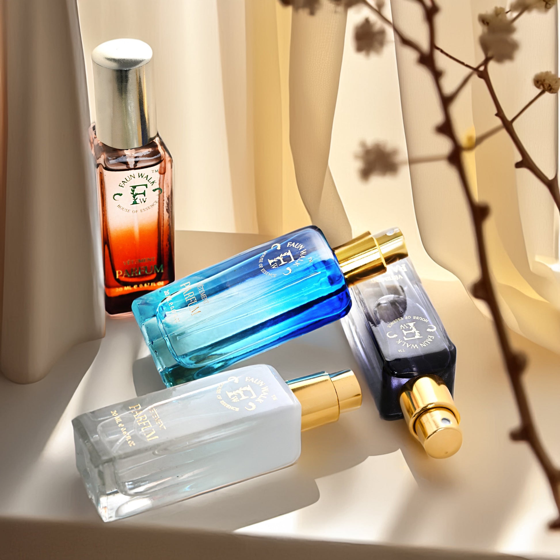 LUXURY UNISEX PERFUME GIFT SET - 4 X 20mls | Blvgari Tygar, Narciso Rodriguez For Her, D&G Light Blue & Gucci Oud - Faun Walk